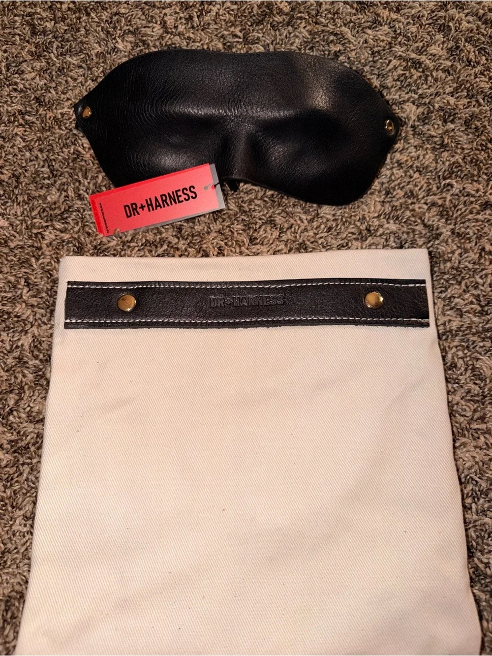 Black Authentic Leather Eye Mask Blindfold